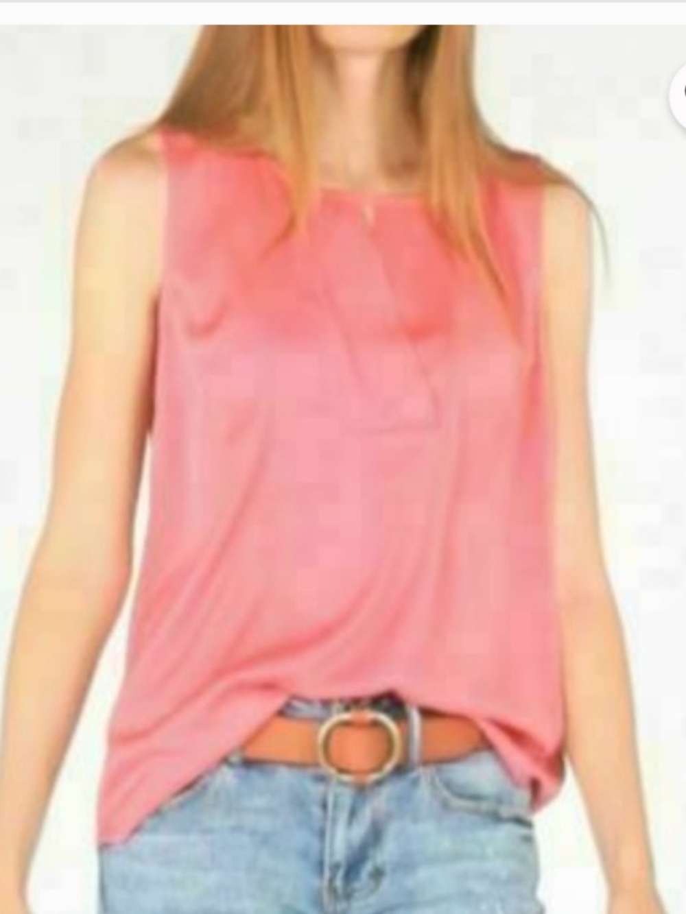 CAbi blush rose Pink Sleeveless V-Notch Camisole blouse top 5541 M matte satin
